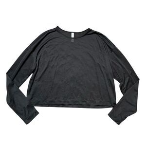 ATHLETA Asana Long Sleeve Sheer Top Black Size XS